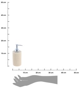 Dávkovač mydla Porzio, piesková/s chrómovými prvkami, 310 ml