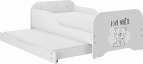 Wooden Toys Detská posteľ MIKI 160x80 BIELY MEDVEDÍK s funkciou spania (1)