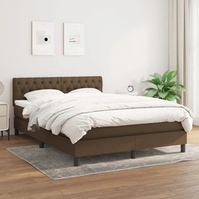 Boxspring posteľ s matracom tmavohnedá 140x200 cm látka 3140300