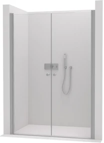Cerano Antelo, 2-krídlové sprchové dvere do otvoru 96x190 cm, 6 mm číre sklo, chrómový profil, CER-CER-432322