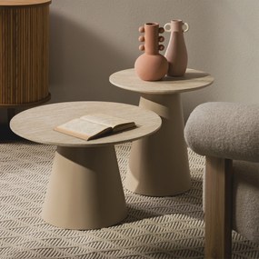 Odkládací stolek Sakala 45 cm travertin/béžový