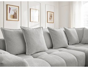 Svetlosivá ženilková rozkladacia/s úložným priestorom rohová pohovka (pravý roh/do L) Everest – Bobochic Paris