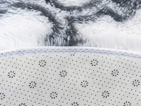 TZ Biely okrúhly vzorovaný koberec shaggy Decor Latern Rozmer: 140 cm