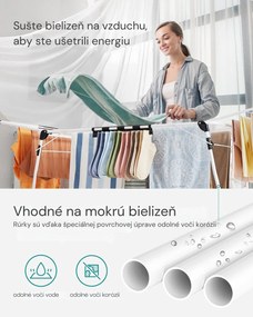 Sušiak na bielizeň BREEZE, 56,5x173x96,5cm, biela SongmicsHome