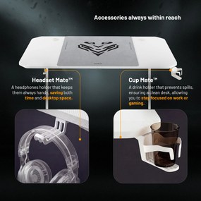 Biely herný a kancelársky stôl X-Mate 160 x 75 x 75 cm Doablo Chairs