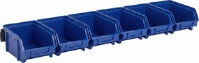 Oceľové lišty s plastovými boxmi, 6x box 103 x 166 x 73 mm