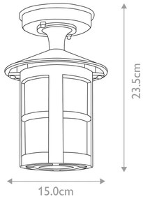 Elstead BL21A-BLACK - Vonkajší prisadený luster HEREFORD 1xE27/100W/230V IP43