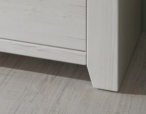 Vysoká vitrína Cruz, bielená pínia/šedý dub