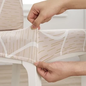 4Home Napínací poťah na stoličku Abstract béžová, 45-50 cm, súprava 2 ks