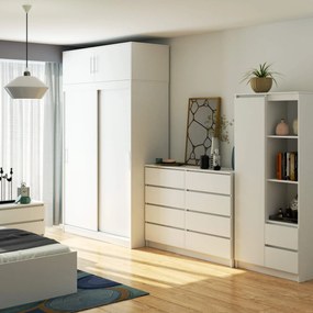 Šatní skříň s posuvnými dveřmi a nástavcem MONO CLP 150 cm bílá