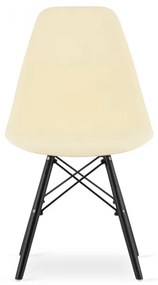 Set jedálenských stoličiek OSAKA krémové (čierne nohy) 4ks