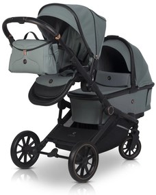 Športový kočík pre dvojčatá CAVOE Avec Boho Green