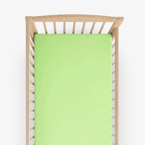 Goldea bavlnená plachta do detskej postieľky - jarná zelená 60 x 120 cm