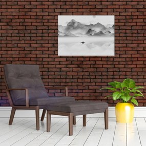 Sklenený obraz - Japonské jazero (70x50 cm)