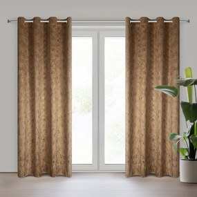 ZATEMŇOVACÍ ZÁVES NA KRÚŽKOCH KORNELIA 140X250 CM MEDOVÁ