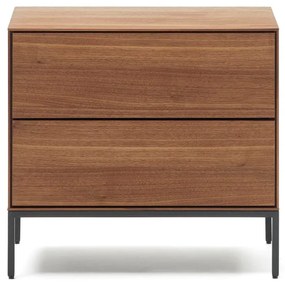 Nočný stolík v dekore orecha v prírodnej farbe Vedrana – Kave Home