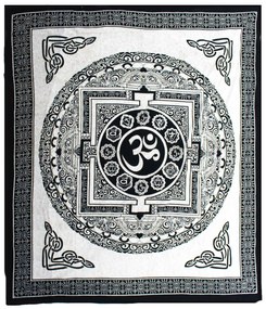 Bavlnená prikrývka na posteľ - Om Mandala (dvojlôžková)