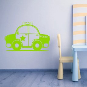 Veselá Stena Samolepka Autíčko policajné Farba: zelená, Veľkosť: 40 x 25 cm