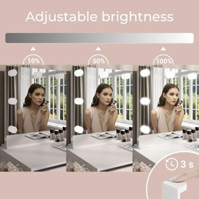 TOALETNÝ STOLÍK JULIETTA BIELÝ LESK + ZRKADLO + LED