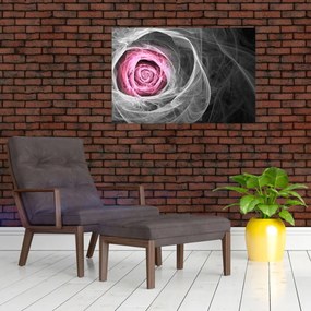 Obraz - Abstraktné ruže, fuchsiová (90x60 cm)
