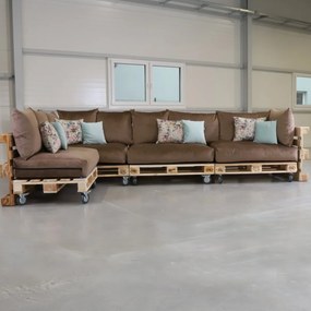Golden Garden Paletové sedenie GG91/1 - Podsedáky a Vankúše "FIT IN" 120cm x 80cm x 15cm - penový granulát - capuccino