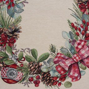 EUROFIRANY VIANOČNÝ GOBELÍNOVÝ BEHÚŇ NA STÔL GARLAND 40X100 CM VZOROVANÝ