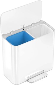 Simplehuman Mini pedálový odpadkový kôš na triedený odpad 15 l, biela