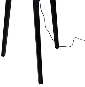 Stojacia lampa čierna s tienidlom z hnedej zamatovej látky 50 cm - Puros