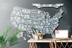 Samolepiaca tapeta moderná mapa USA - 300x200