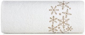 Dekorstudio Bavlnený uterák s vianočným motívom SANTA16 - biely Rozmer uteráku: 70x140cm