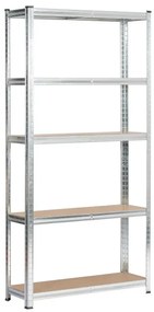 Kovový regál 90x30x180 cm strieborný