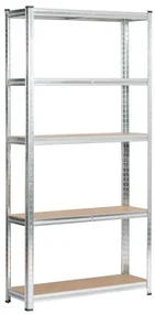 Kovový regál 90x30x180 cm strieborný