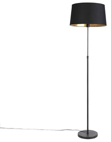 Stojaca lampa čierna s čiernym tienidlom 45 cm nastaviteľná - Parte