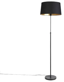 Stojaca lampa čierna s čiernym tienidlom 45 cm nastaviteľná - Parte