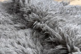 Koberec FLOKATI vlna kruh sivý