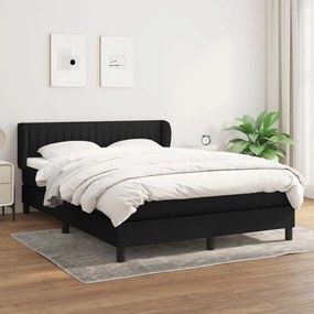 Boxspring posteľ s matracom čierny 140x190 cm látka 3126399