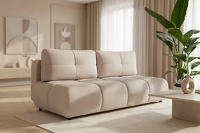 Rozkladacia pohovka Lerio - svetlobéžová hydrofóbna pletenina Blur 02