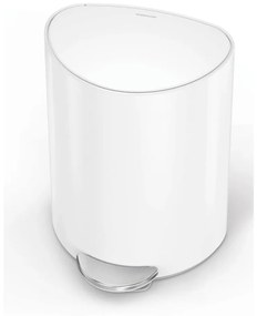 Simplehuman Pedálový odpadkový kôš 6 l, polokrúhly, biela oceľ, plast
