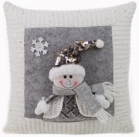 VIANOČNÁ DEKORAČNÁ OBLIEČKA NA VANKÚŠ KEVIN 40X40 CM VZOROVANÁ