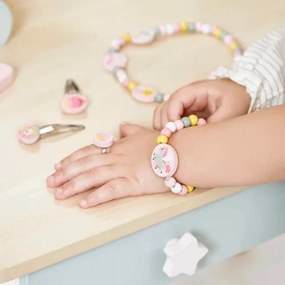 Drevený toaletný stolček s jednorožcom a stoličkou