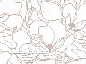 Biante Bavlnený záves Sandra SA-268 Béžové designové kvety na bielom 140x260 cm