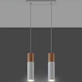 Sollux SL.0629 - Luster na lanku PABLO 2xGU10/40W/230V biela