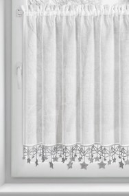 KRÁTKA VIANOČNÁ ZÁCLONA NA PÁSKE XMAS 90X150 CM HVIEZDY