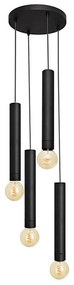 Luster na lanku TUBA 4xE27/15W/230V čierna