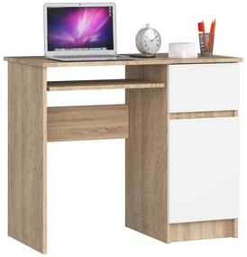 Písací stôl PIKSEL 90 cm dub sonoma/biely pravý