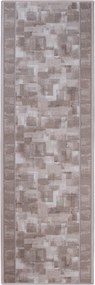 Associated Weavers, AKCIA: 400x100 cm Protišmykový behúň na mieru Tribe 37 Khaki - obšitý zo všetkých strán, hnedá, chodba / predsieň