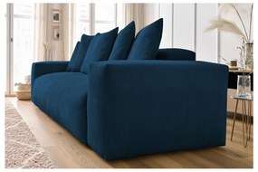 Tmavomodrá menčestrová pohovka 280 cm Voltaire – Bobochic Paris