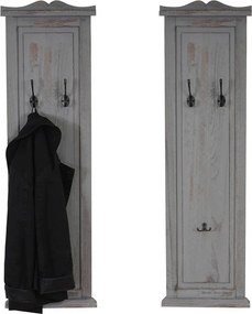 2x vešiaková stena s 3 vešiakmi 33040 - 109x28x3,5 cm, antik sivá