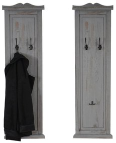 2x vešiaková stena s 3 vešiakmi 33040 - 109x28x3,5 cm, antik sivá