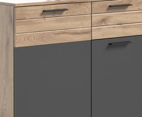 Široká komoda Mason 180 cm, dub/šedá